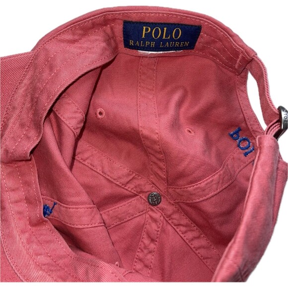 Polo Ralph Lauren Pony Coral Strapback Baseball Cap Hat Dad hat - Picture 3 of 3